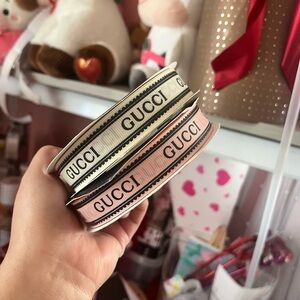 Gucci Women's Black and Pink Ribbon Set 50 yards each
